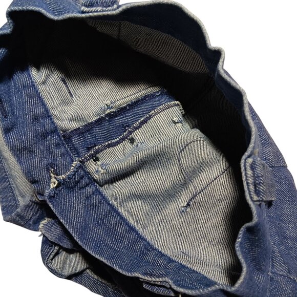 Vintage Girls Hippy Shorts 10 20W 1970's High-Waisted Indigo Denim Buttonfly - Picture 6 of 9